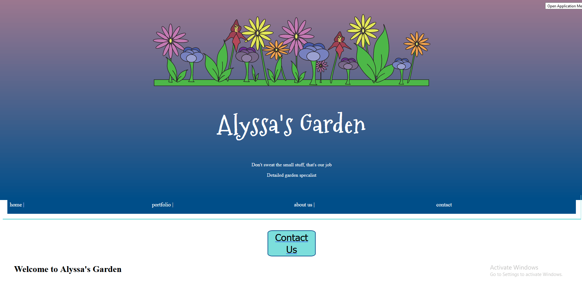 screenshot and link to alyssasgardennc.com
